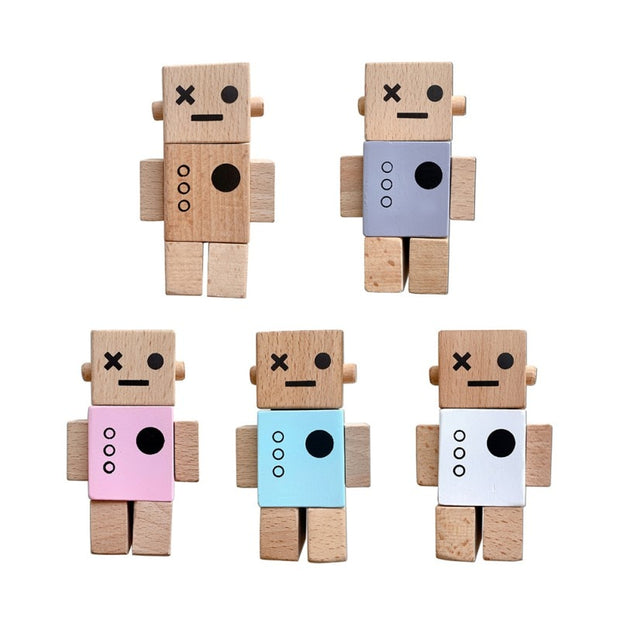 Nordic Style Wooden Robot Decor