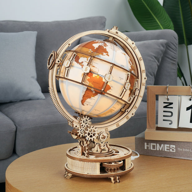 Luminous Wooden Globe Puzzle