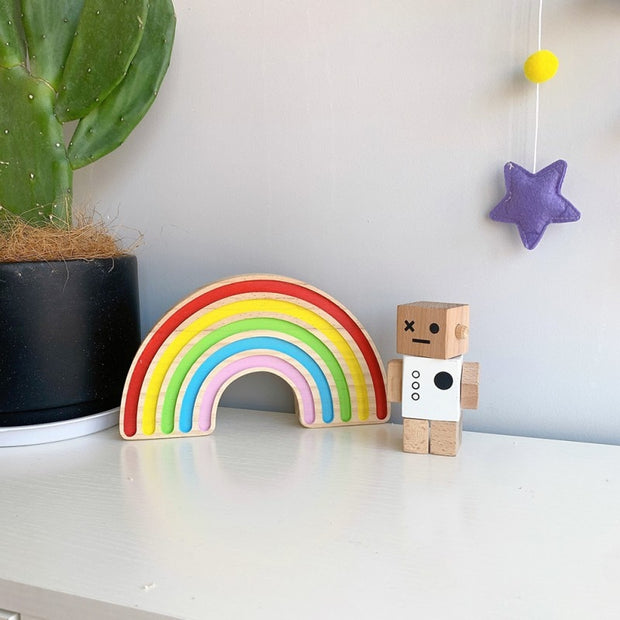 Nordic Style Wooden Robot Decor