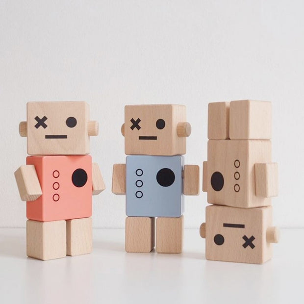 Nordic Style Wooden Robot Decor