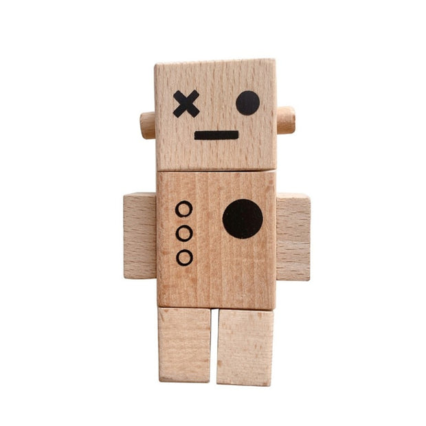 Nordic Style Wooden Robot Decor