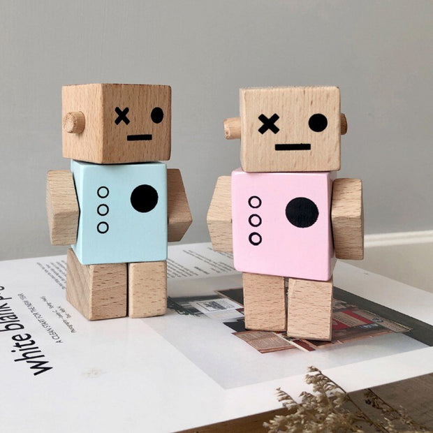 Nordic Style Wooden Robot Decor