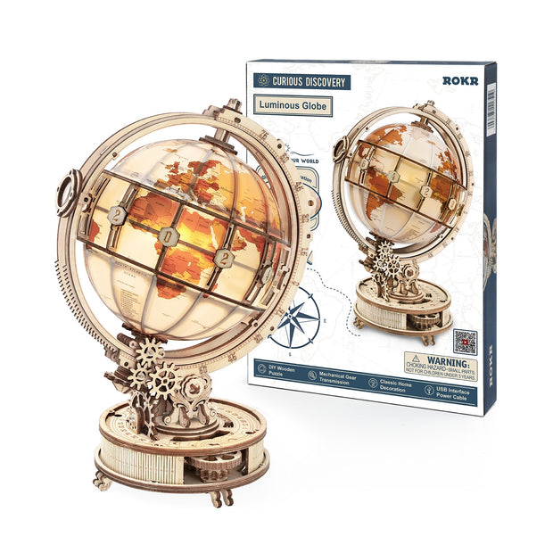 Luminous Wooden Globe Puzzle