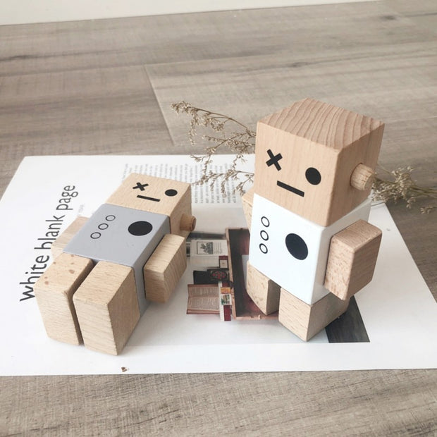 Nordic Style Wooden Robot Decor