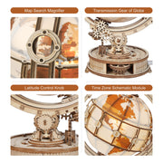 Luminous Wooden Globe Puzzle