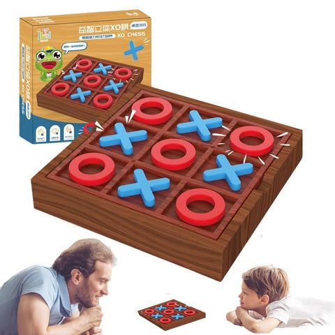 Wooden Tabletop Tick Tac Toe Game