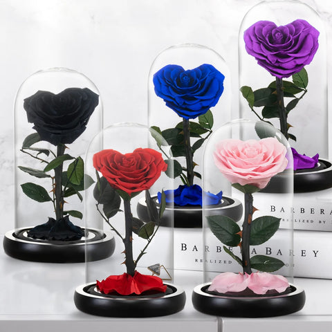 Heart Shaped Rose In Glass Dome