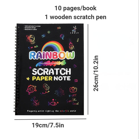 Rainbow Scratch-Off Notebook with Wooden Pen