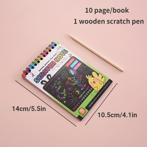 Rainbow Scratch-Off Notebook with Wooden Pen