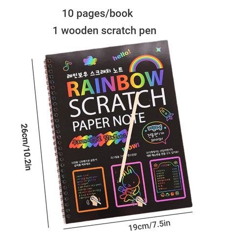 Rainbow Scratch-Off Notebook with Wooden Pen