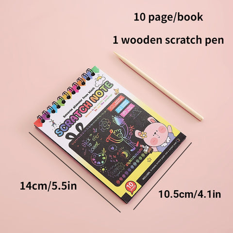 Rainbow Scratch-Off Notebook with Wooden Pen