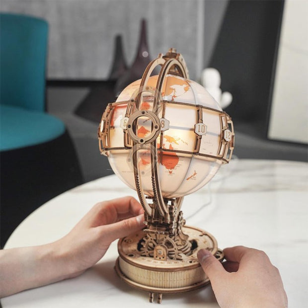 Luminous Wooden Globe Puzzle