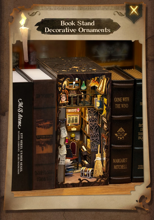 Miniature Wooden Magical Book Set