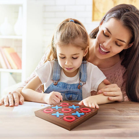 Wooden Tabletop Tick Tac Toe Game