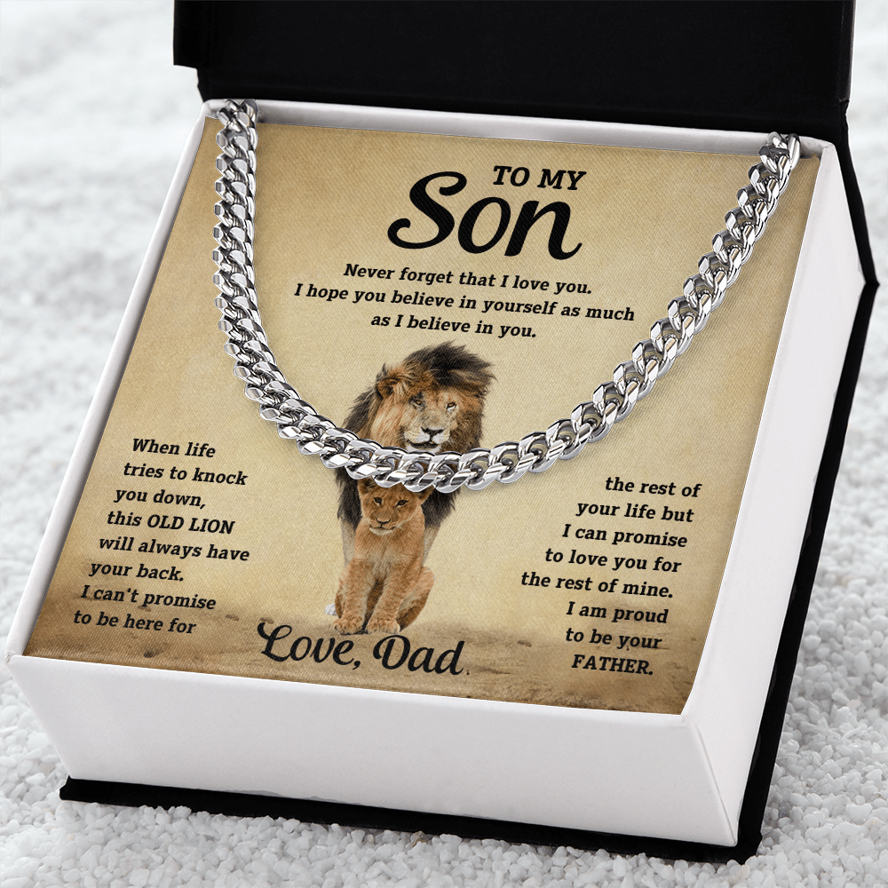 To my son, I am proud to be your father. Love, Dad
