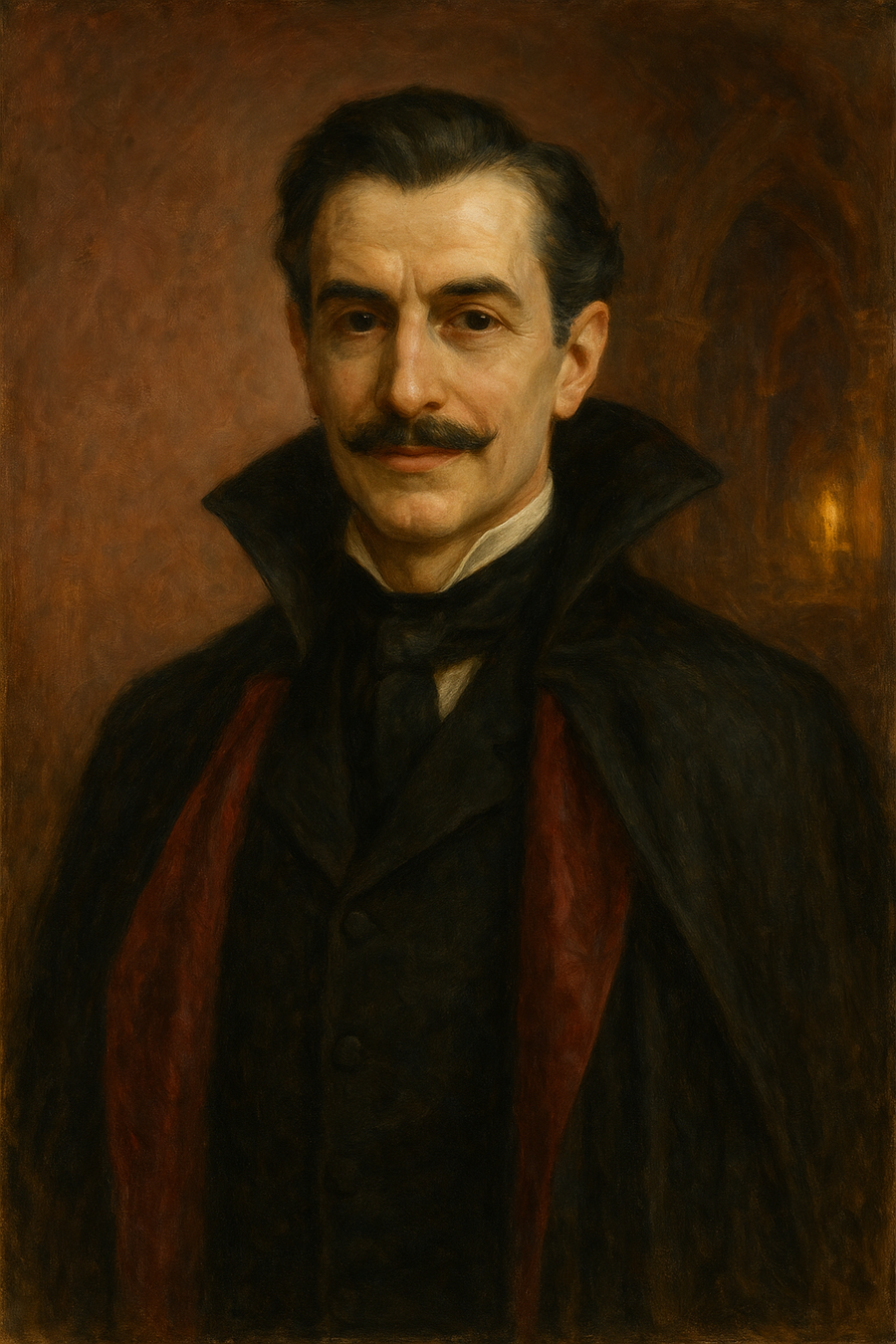 Count Dracula: original AI portrait. An AI generated character, not the real person.