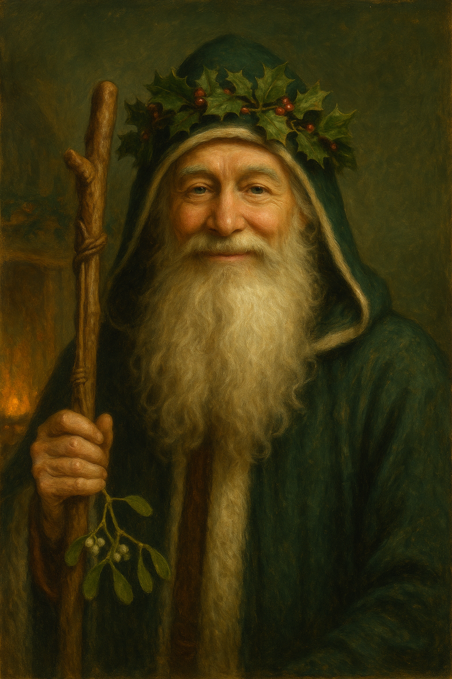 Father Christmas: original AI portrait. An imagined AI performance, not an authentic recording.