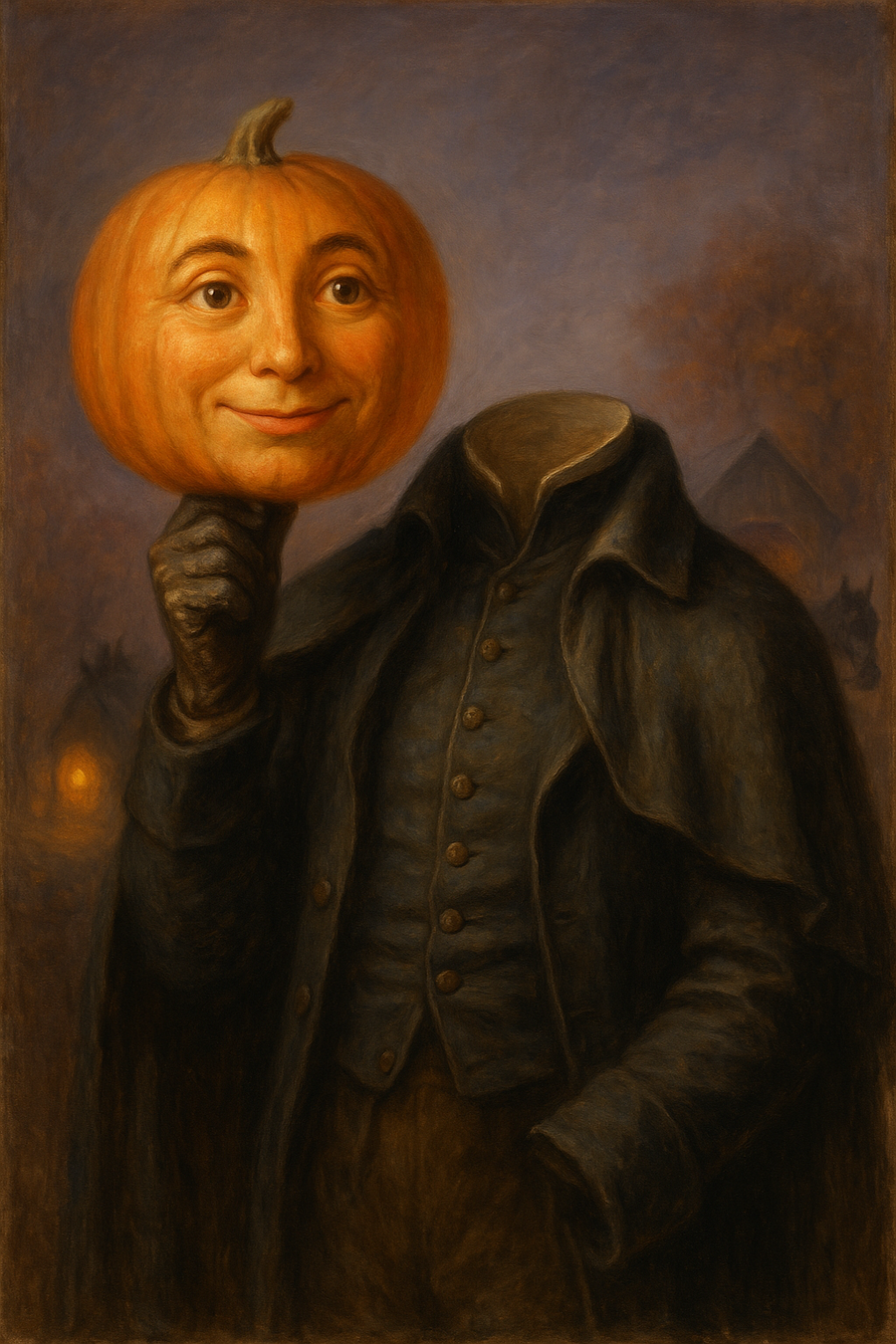 The Headless Horseman: original AI portrait. An imagined AI performance, not an authentic recording.