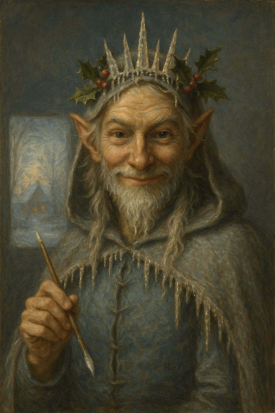Jack Frost: original AI portrait. An imagined AI performance, not an authentic recording.