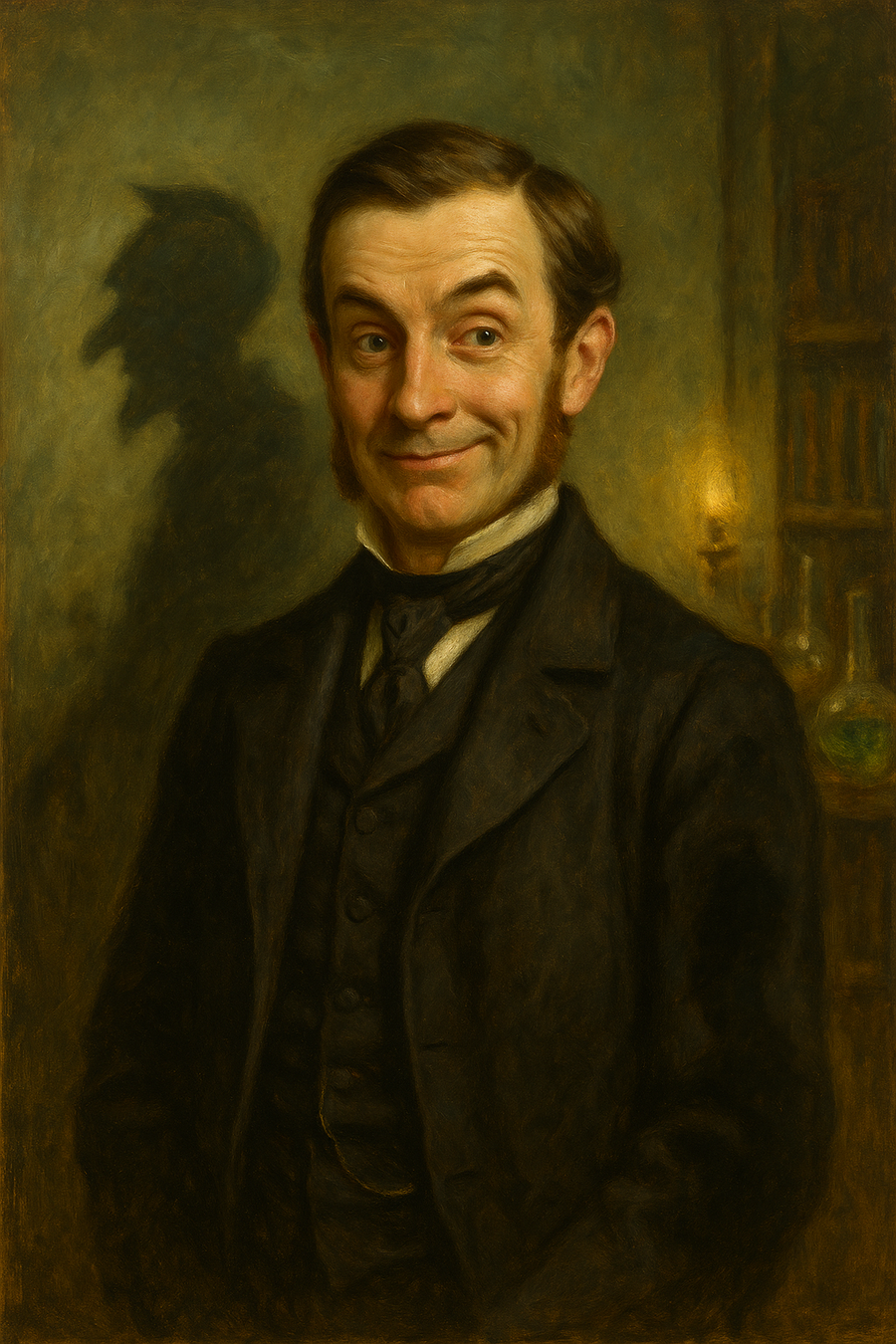 Dr. Jekyll & Mr. Hyde: original AI portrait. An imagined AI performance, not an authentic recording.