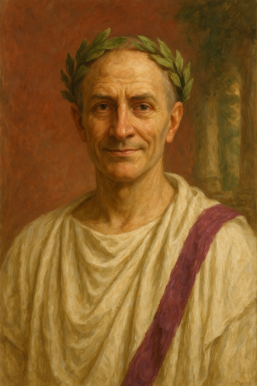 Julius Caesar: original AI portrait. An AI generated character, not the real person.