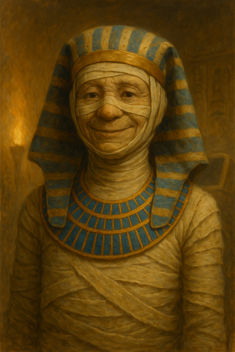 The Mummy: original AI portrait. An imagined AI performance, not an authentic recording.