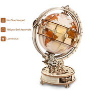 Luminous Wooden Globe Puzzle