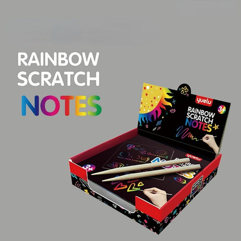 100pcs Rainbow Scratch Notes